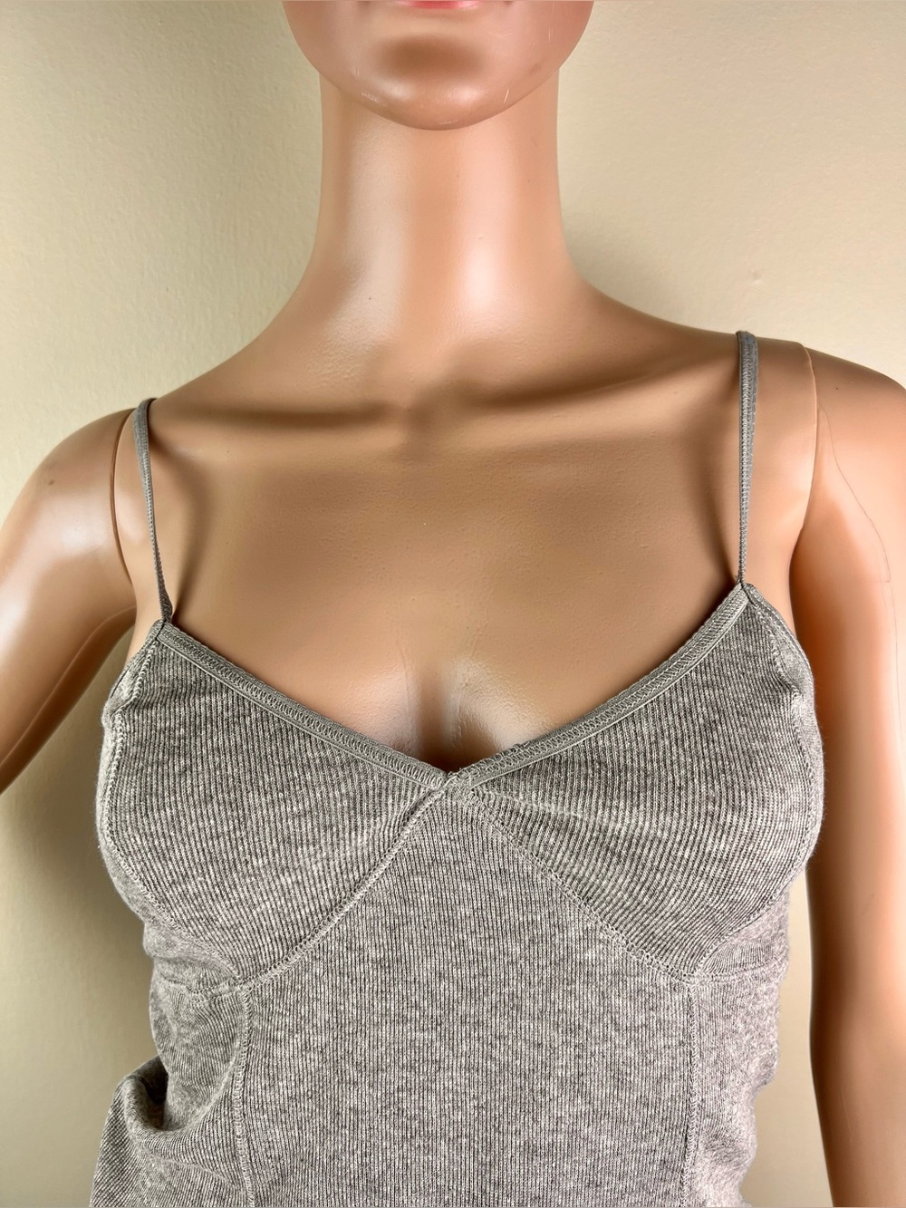 NEW ZARA TAUPE COTTON BLEND TANK TOP - Picture 3 of 6